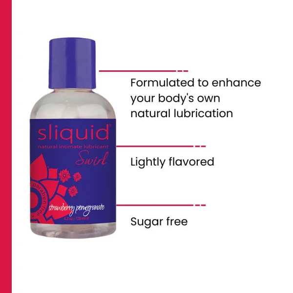 Sliquid Swirl Naturals Strawberry Pomegranate Flavored Lube | 2oz