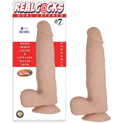 Nass Toys Dual Layered Dildo No 7 White 8 5 Inch