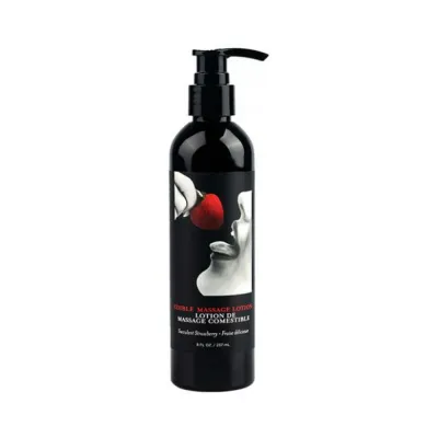 Earthly Body Edible Massage Lotion Strawberry 8 Oz