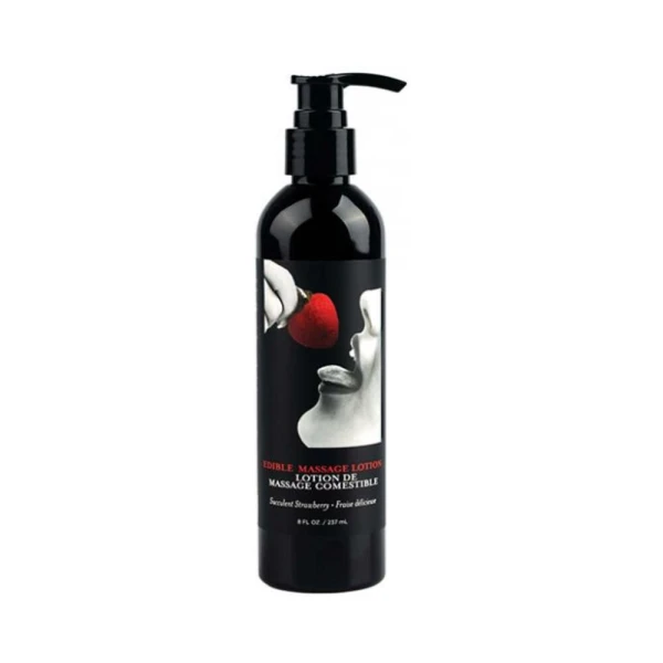 Earthly Body Edible Massage Lotion Strawberry 8 Oz.