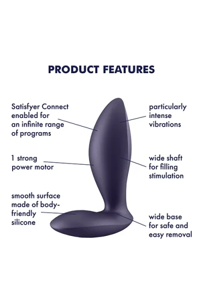 Satisfyer Power Plug 4.5" Vibrating Butt Plug with Connect App Control