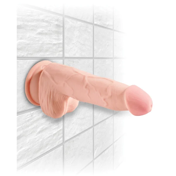 King Cock Plus 5" Triple Density Cock With Balls & Suction Cup Base - Vanilla