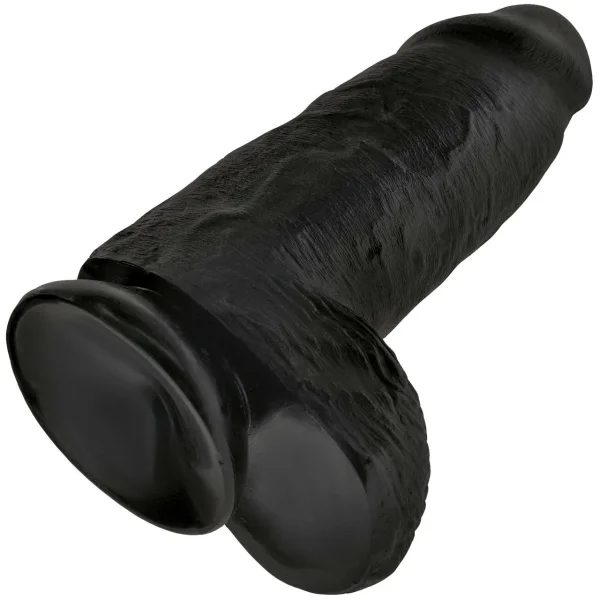 King Cock Chubby 9" Suction Cup Dildo With Balls - Black