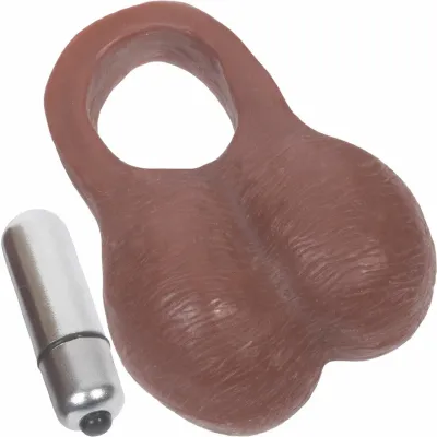 Love Bump Silicone Vibrating Balls Dildo Attachment by New York Toy Collective Chocolate