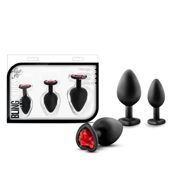 Blush Luxe Black With Red Gems Bling Plugs Training Kit — image 7 of 7