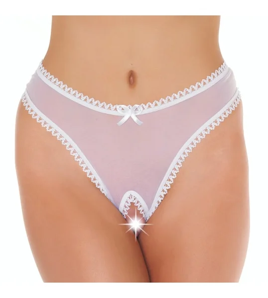 White Open Crotch GString