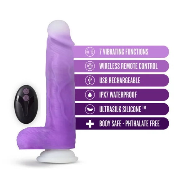 Neo Elite - Encore - 8-inch Vibrating Dildo - Purple
