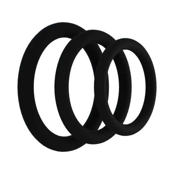 Rock Solid Tri-Pack Silicone Gasket Cock Rings Black