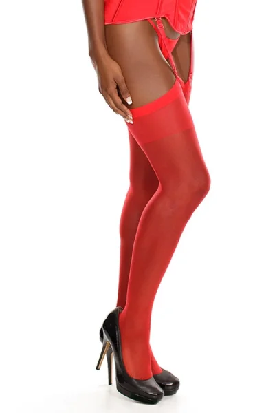 Coquette Top Drawer Red Lace Stay-Up Thigh Highs