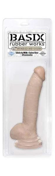 Basix Rubber Works 9 Inch Suction Cup Dong - Flesh