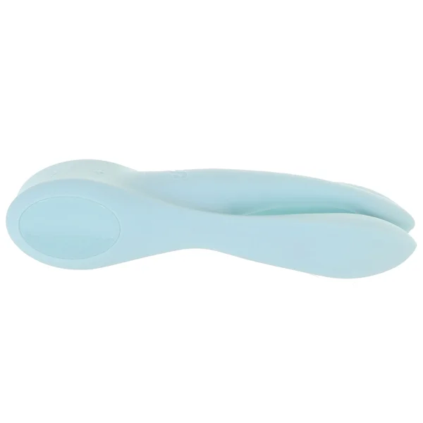 Satisfyer Threesome 1 Rechargeable Waterproof 12-Function Dual Stimulation Vibrator - Light Blue