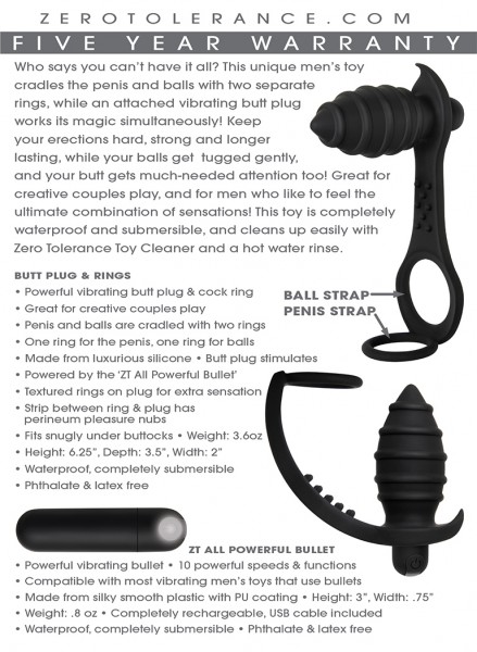 Vibrating Cock Ring + Butt Plug