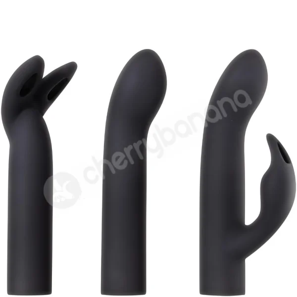 Evolved Four Play Black Bullet Vibrator With 3 Attachable Silicone Sleeves