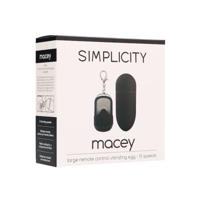 Macey Large Remote Control Vibrating Egg Black