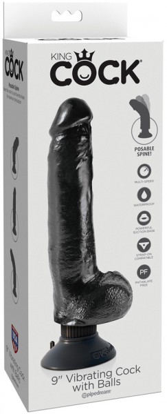 9" Vibrating Cock + Balls