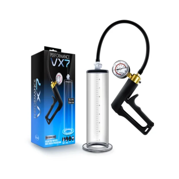 Performance - Vx7 Vacuum Penis Pump With Brass Trigger & Pressure Gauge  -  Clear — image 6 of 20