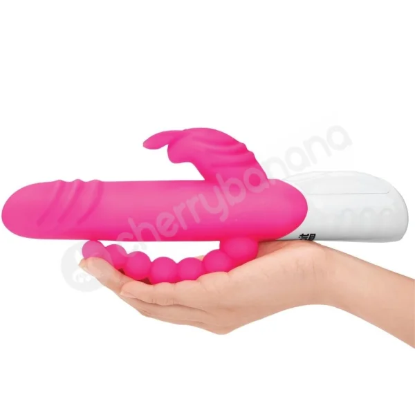 Rabbit Essentials Pink Double Penetration Rotating Rabbit Vibrator