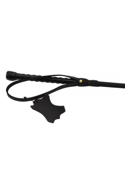 Bound Noir Nubuck Leather Riding Crop