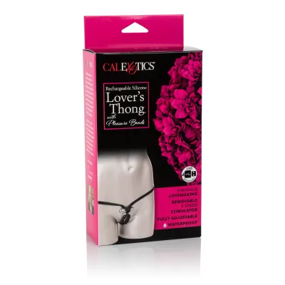 Rechargeable Silicone Lover s Thong With Pleasure Beads