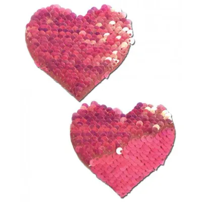 Pastease Color Changing Flip Sequins Heart Pink O S