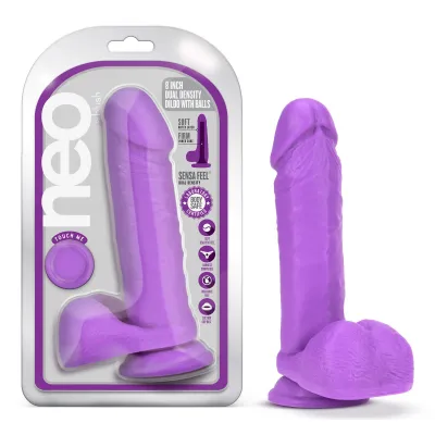 Neo 8 Inch Dual Density Dildo Neon Purple
