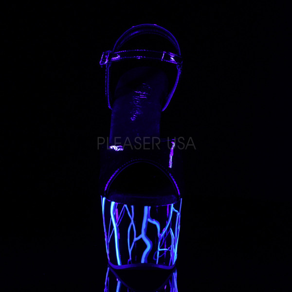 7 inches Heel, 2 3/4 inches PF Ankle Strap Sandal, Blacklight Reactive — image 6 of 16
