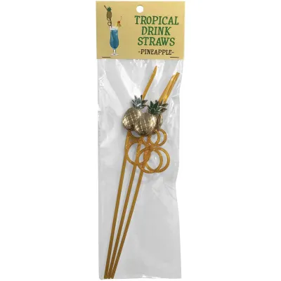 Tropical Drinking Straws Pineapple 3 Pack