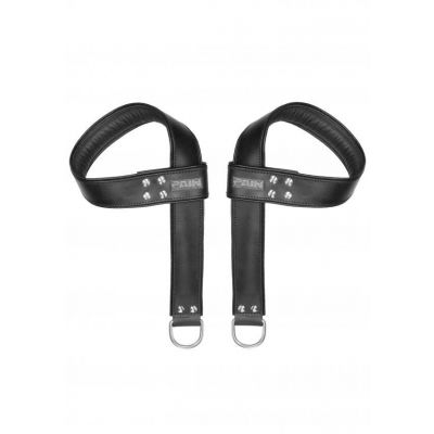 Suspension Cuffs Saddle Leather Hands Feet Black