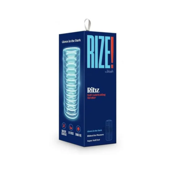 Sleeves: Rize! Ribz Glow In The Dark Self-lubricating Stroker Clear
