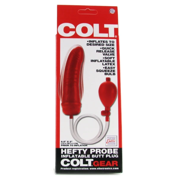 Colt Hefty Probe Inflantable Butt Plug - Red