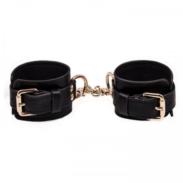 Bondara Luxe Gilded Cage Faux Leather Ankle Cuffs