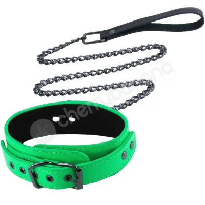 Electra Play Things Neon Green Adjustable Collar Leash