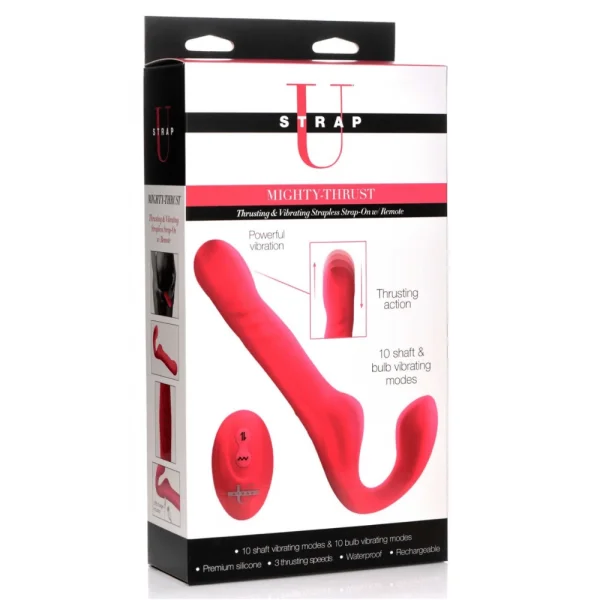 Wireless Mighty-Thrust Strapless Strap-On with Remote Control