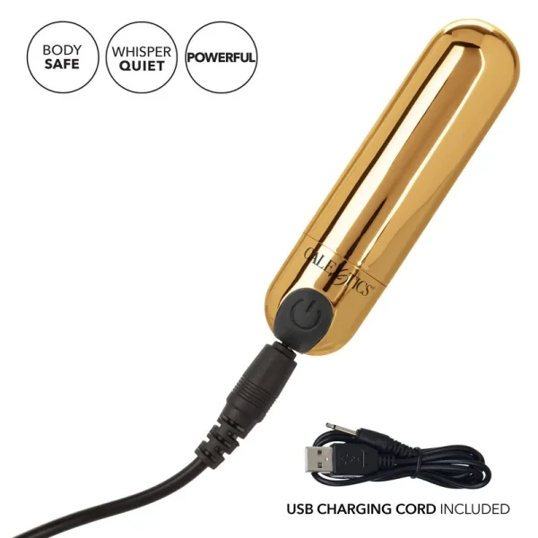 Hideaway Rechargeable Waterproof Mini Vibrator by CalExotics - Gold