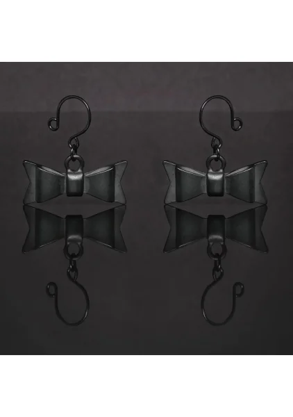 Sincerely Bow Tie Nipple Jewelry By Sportsheets - Black