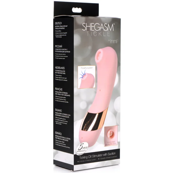 INMI Shegasm Tickle Clit Stimulator - Clitoral Suction & Rolling Bead Action!