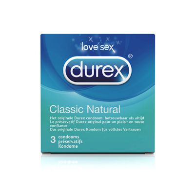 Durex Classic Natural Condoms 3 Pcs 3pack
