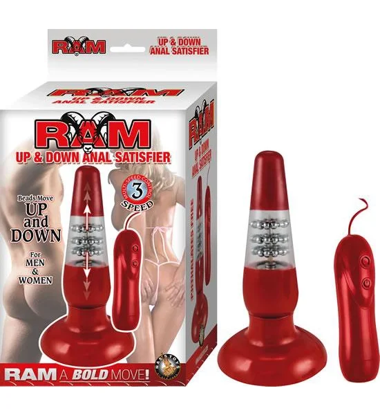 Ram Up And Down Anal Satisfier Red Butt Plug