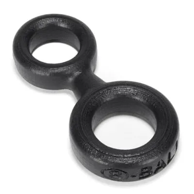 8 Ball Cockring With Attached Ball Ring Oxballs Black