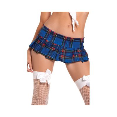 School Girl Mini Skirt Plaid Pleated Medium large Blue