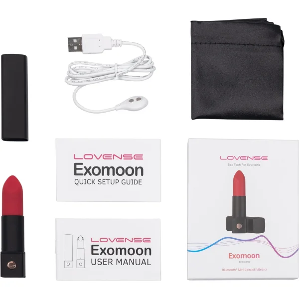 Lovense Exomoon Bluetooth App Compatible Rechargeable Silicone Lipstick Vibrator