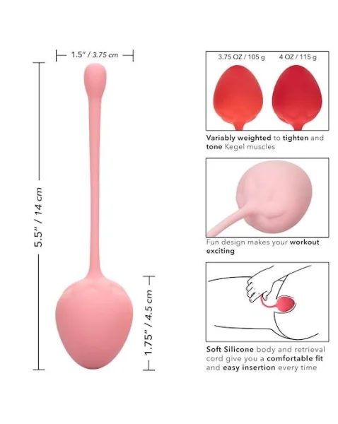 6 Piece Kegel Training Set - Strawberry - 5.5 Inch