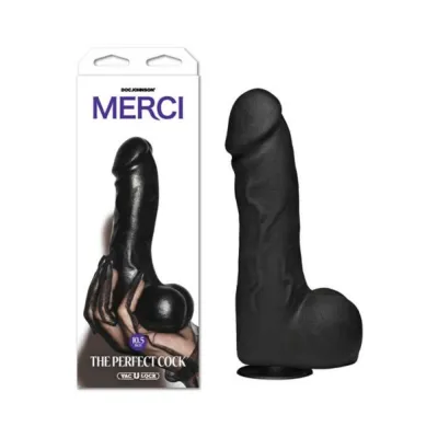 Realistic Dildos Merci The Perfect Cock With Removable Vac u lock Suction Cup 10 5in Black
