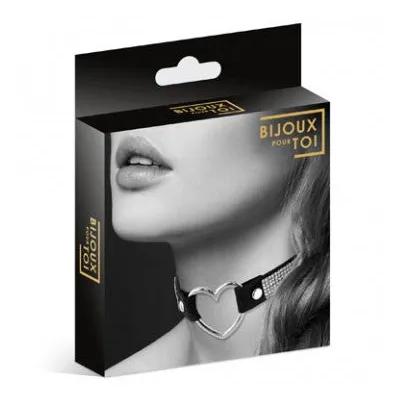 Bijoux Pour Toi Strass and Heart Necklace