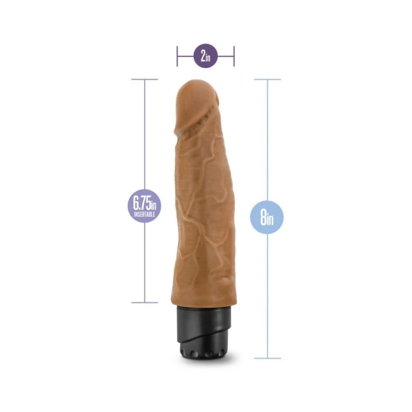 Dr. Skin - Cock Vibe - 8 Inch Vibrating Cock - Mocha