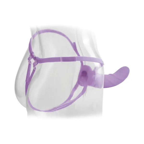 Vibrating 8 Inch Silicone Hollow Strap-on - Purple — image 10 of 12