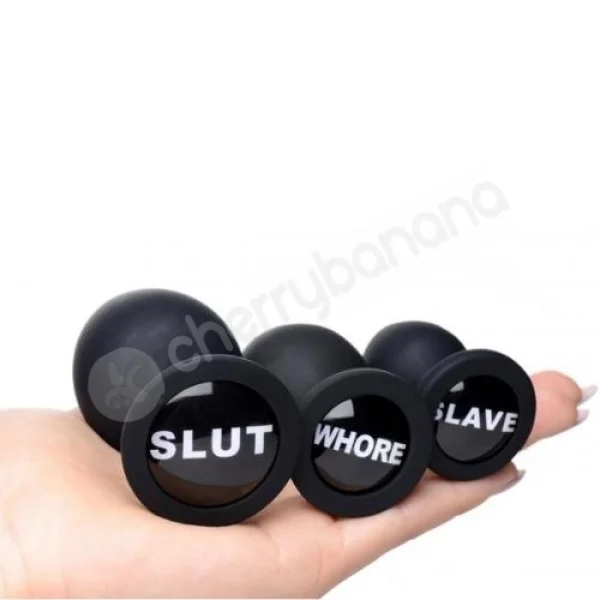 Master Series Dirty Words Anal Plug 3 Piece Set