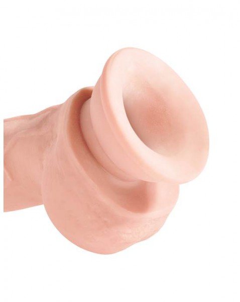 King Cock Plus 8 Inch Triple Density Fat Cock With Balls - Flesh