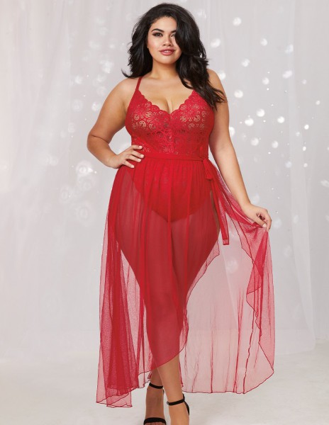 Dreamgirl Lace Teddy & Skirt