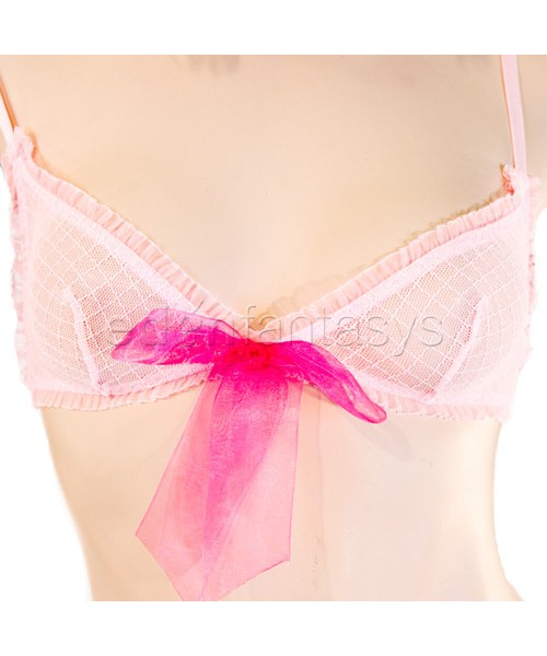 Diamond mesh bra set